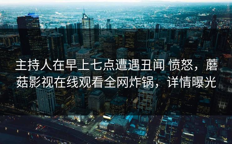 主持人在早上七点遭遇丑闻 愤怒，蘑菇影视在线观看全网炸锅，详情曝光